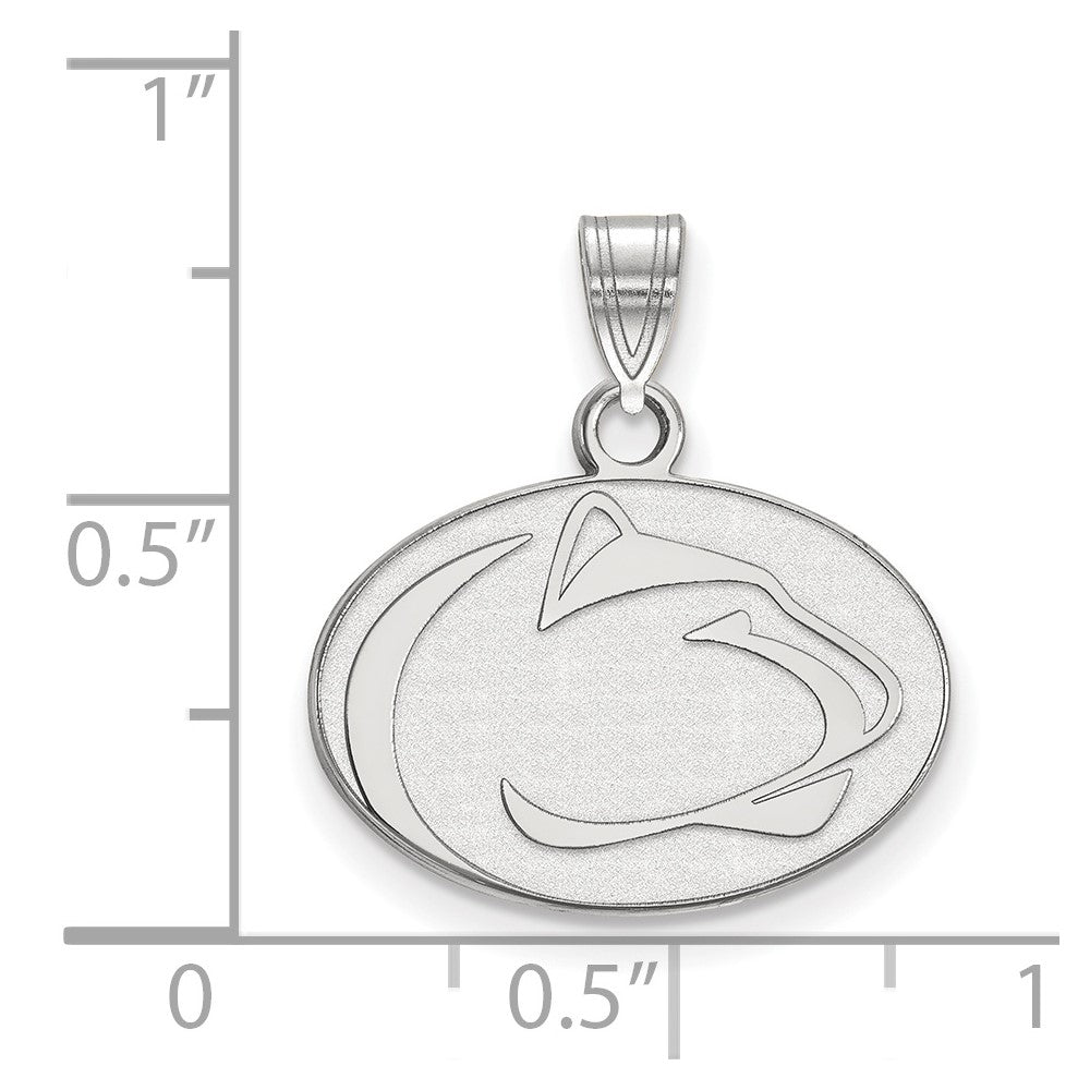 Sterling Silver Rhodium-plated Penn State University Small Pendant