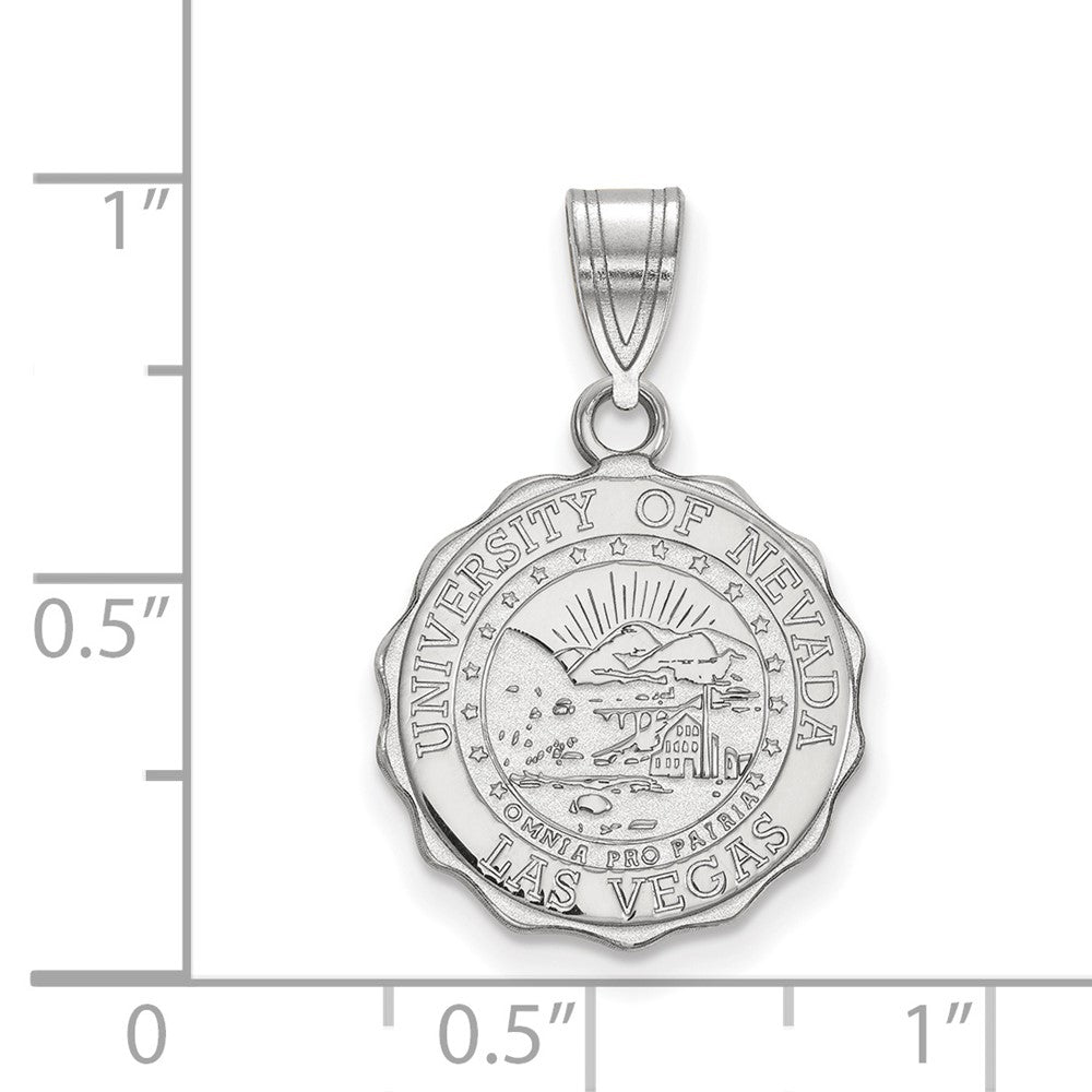Sterling Silver Rhodium-plated U. of Nevada-Las Vegas Crest Pendant