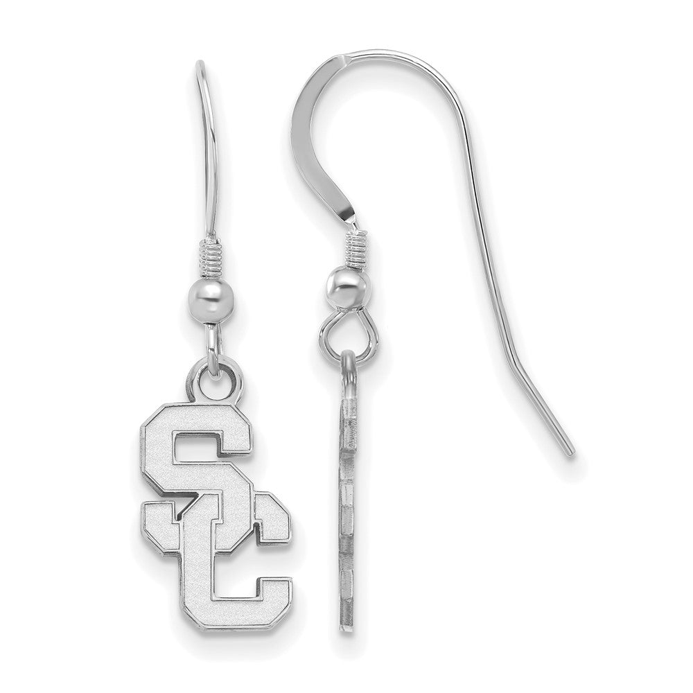 Sterling Silver Rhodium-plated U. of Southern California Small Dangle Earrings