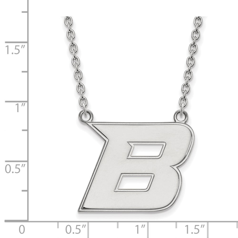 Sterling Silver Rhodium-plated Boise State U. Large Pendant Necklace