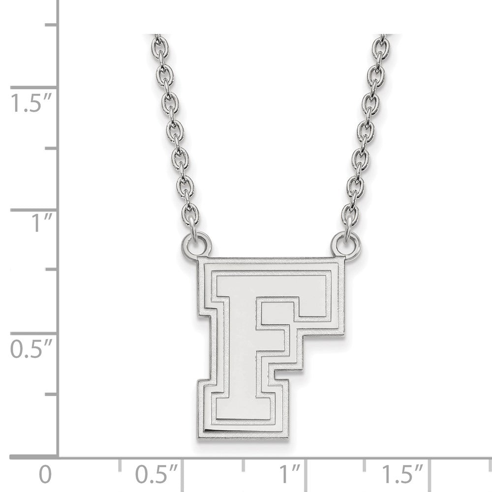 Sterling Silver Rhodium-plated Fordham U. Large Pendant Necklace