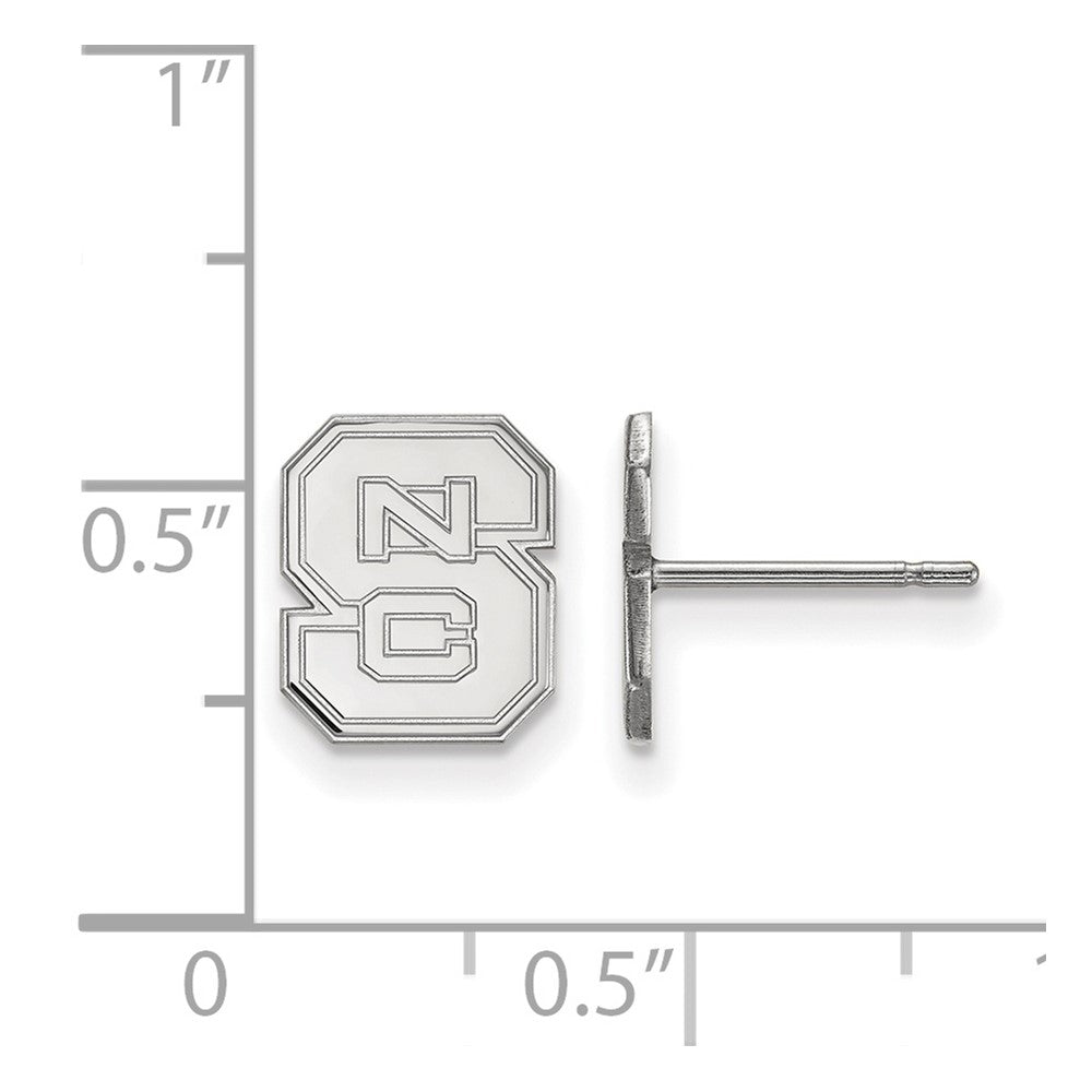 Sterling Silver Rhodium-plated North Carolina State U. XS Post Earrings