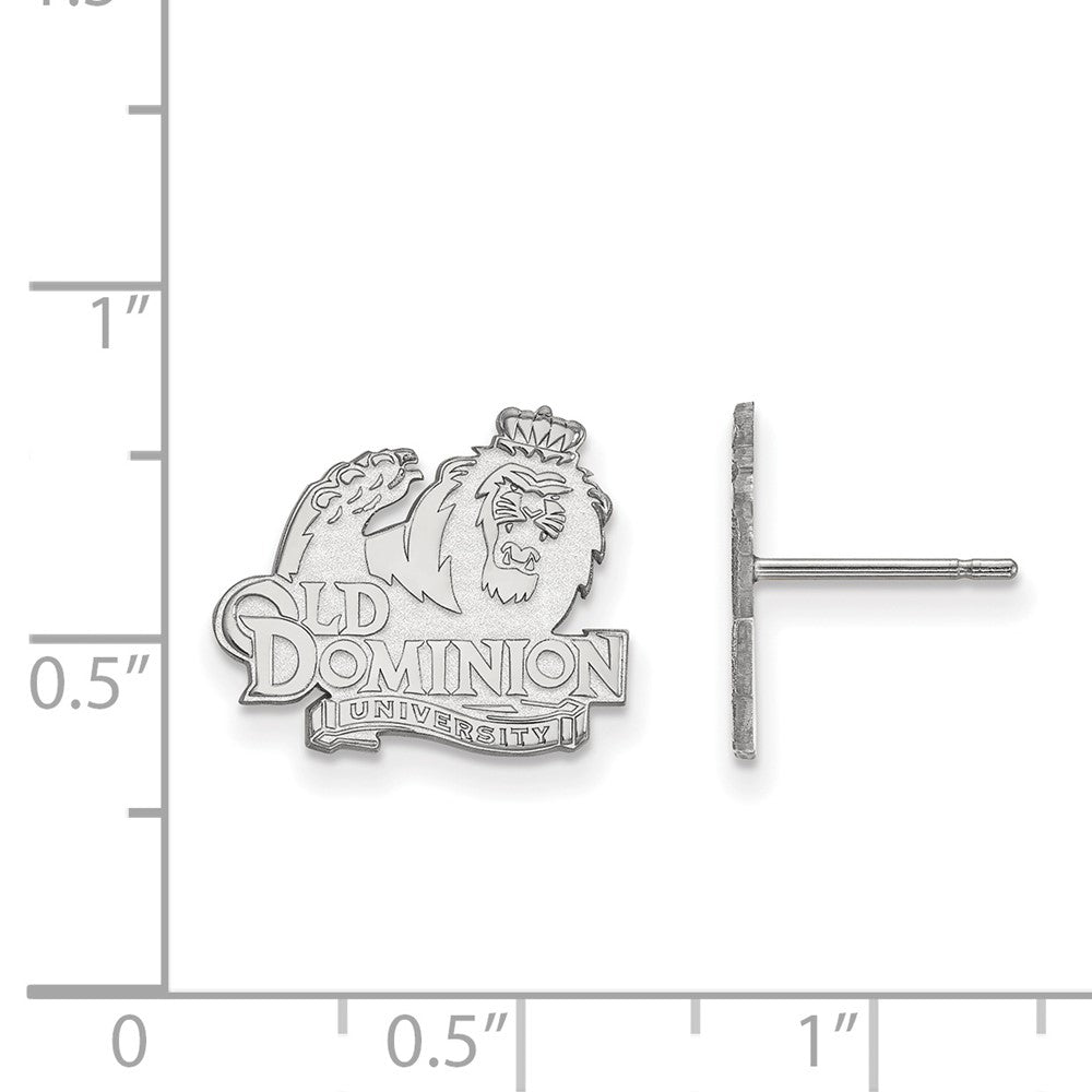 Sterling Silver Rhodium-plated Old Dominion University Small Post Earrings