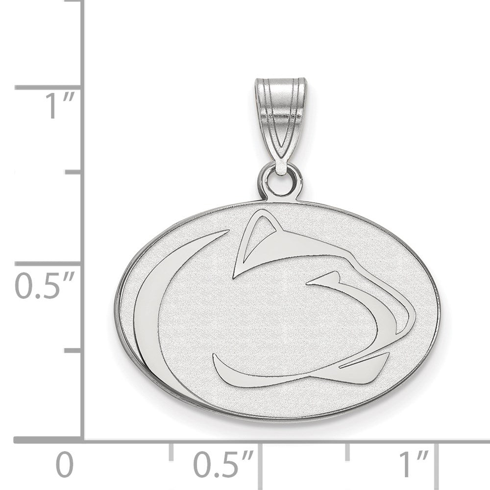 Sterling Silver Rhodium-plated Penn State University Medium Pendant