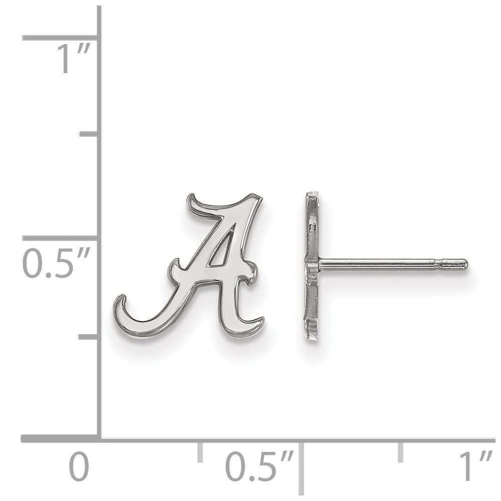 Sterling Silver Rhod-plated University of Alabama XS Post Earrings