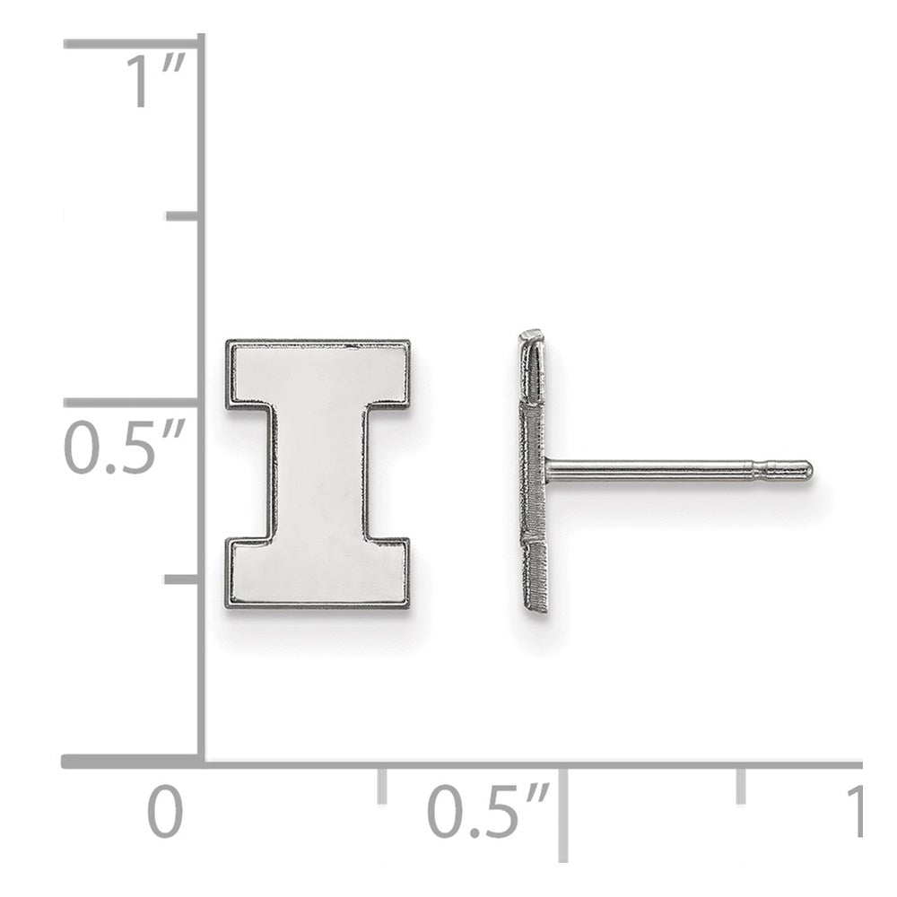 Sterling Silver Rhodium-plated University of Illinois XS Post Earrings