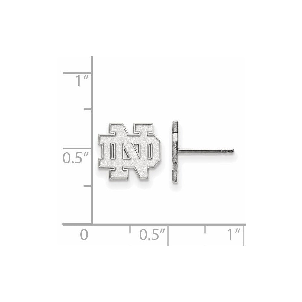 Sterling Silver Rhodium-plated Univ. of Notre Dame XS Post Earrings
