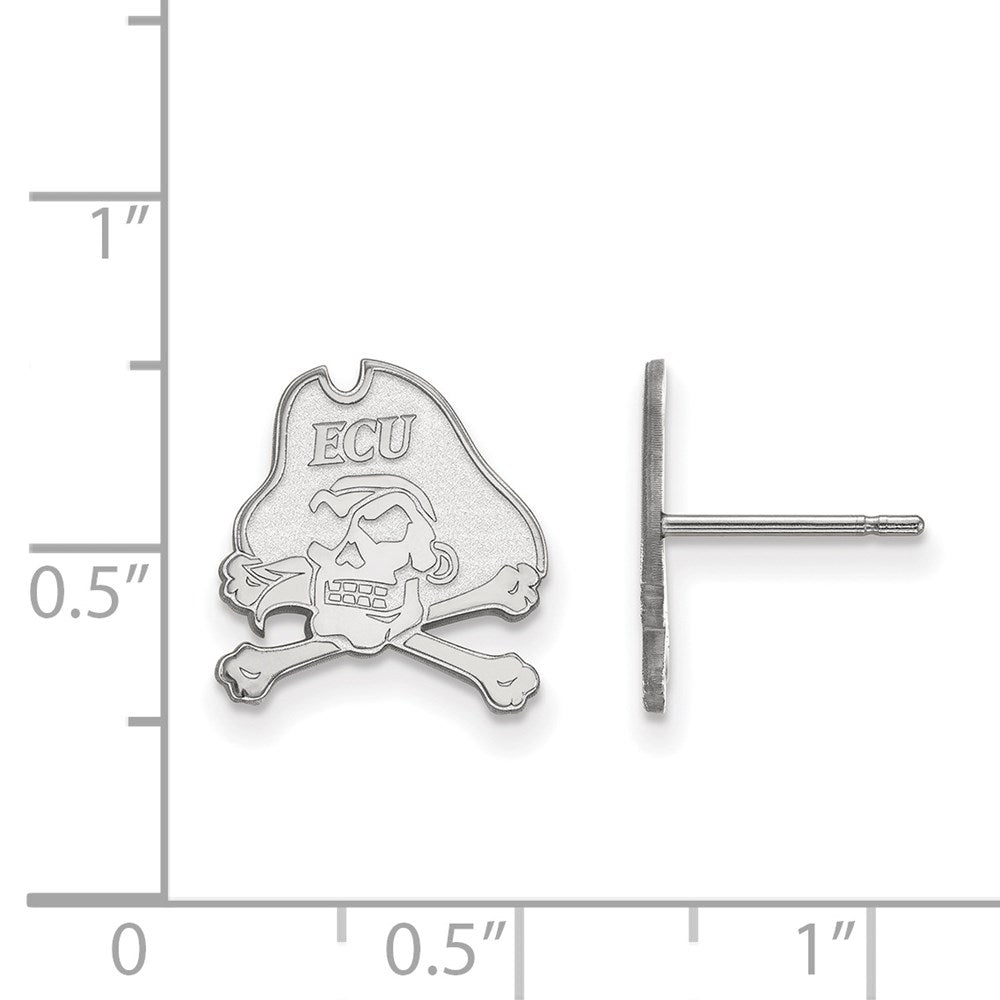 Sterling Silver Rhodium-plated East Carolina Univ. Small Post Earrings