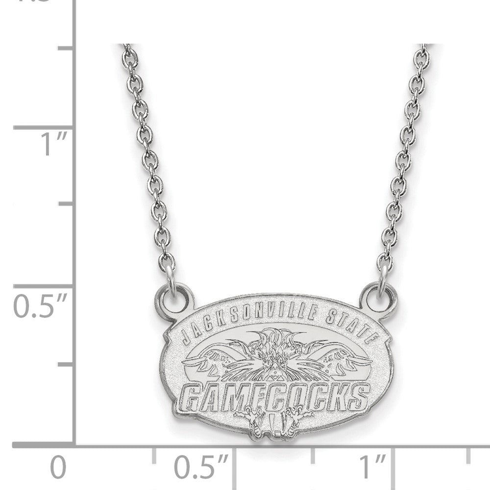Sterling Silver Rhodium-plated Jacksonville State U. Small Pendant Necklace