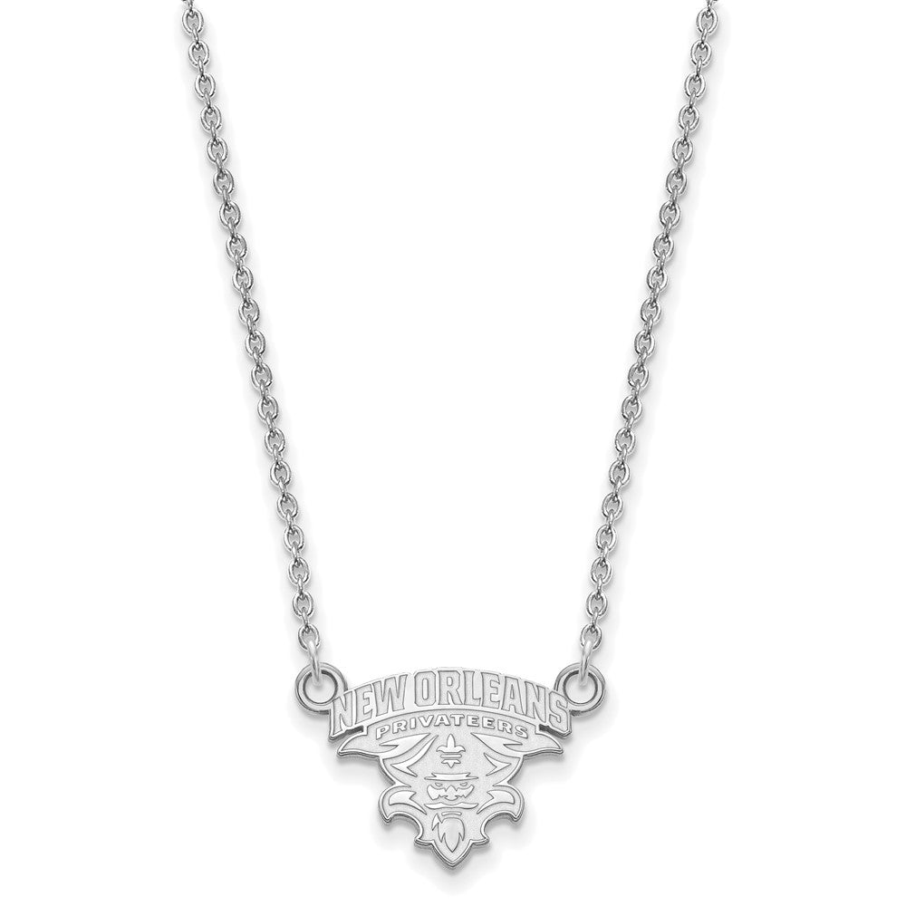 Sterling Silver Rhodium-plated U. of New Orleans Pendant Necklace