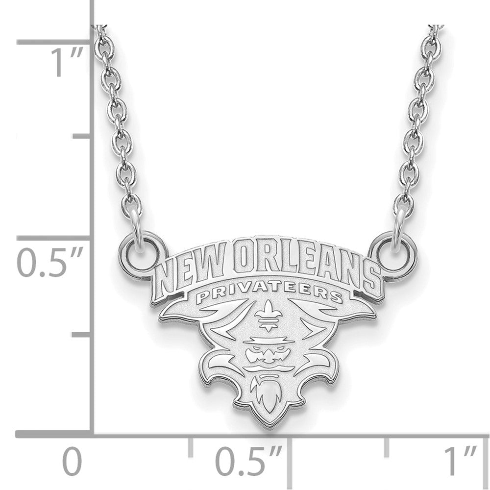 Sterling Silver Rhodium-plated U. of New Orleans Pendant Necklace