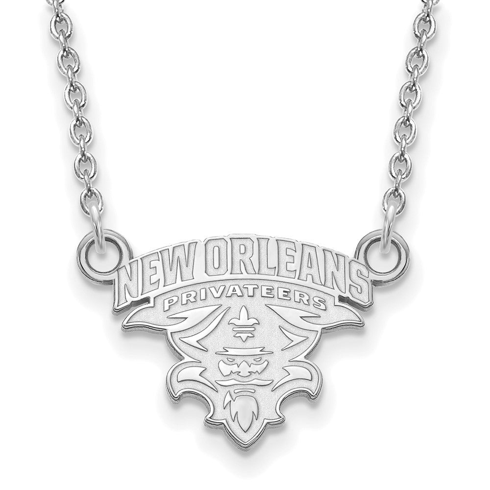 Sterling Silver Rhodium-plated U. of New Orleans Pendant Necklace