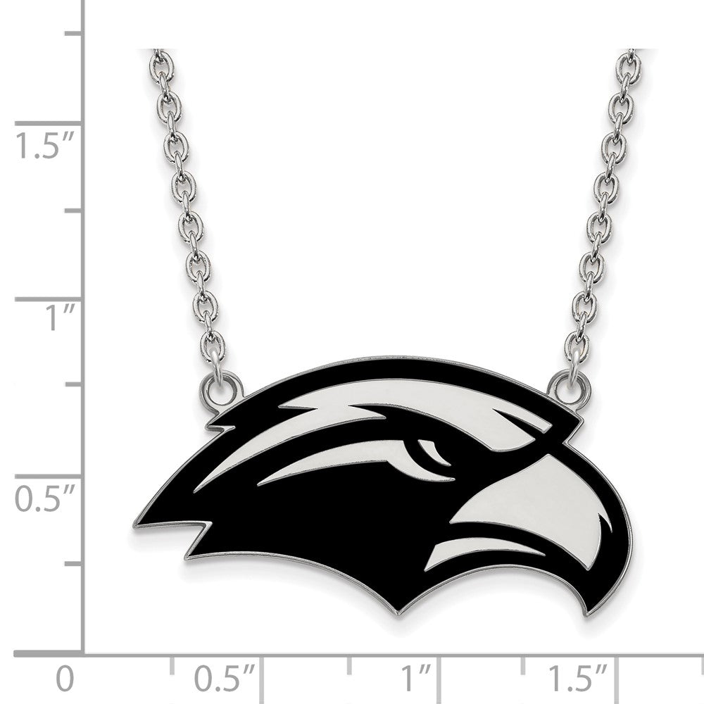 Sterling Silver Rhodium-plated U. of Southern Miss. Enamel Necklace