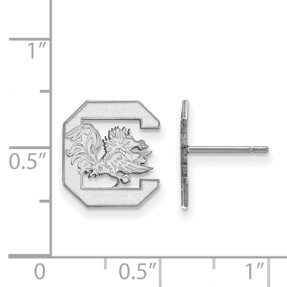 Sterling Silver Rhodium-plated U. of South Carolina Small Post Earrings