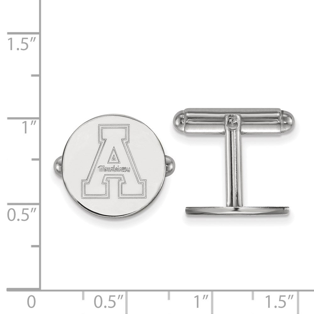 Sterling Silver Rhodium-plated Appalachian State University Cuff Links