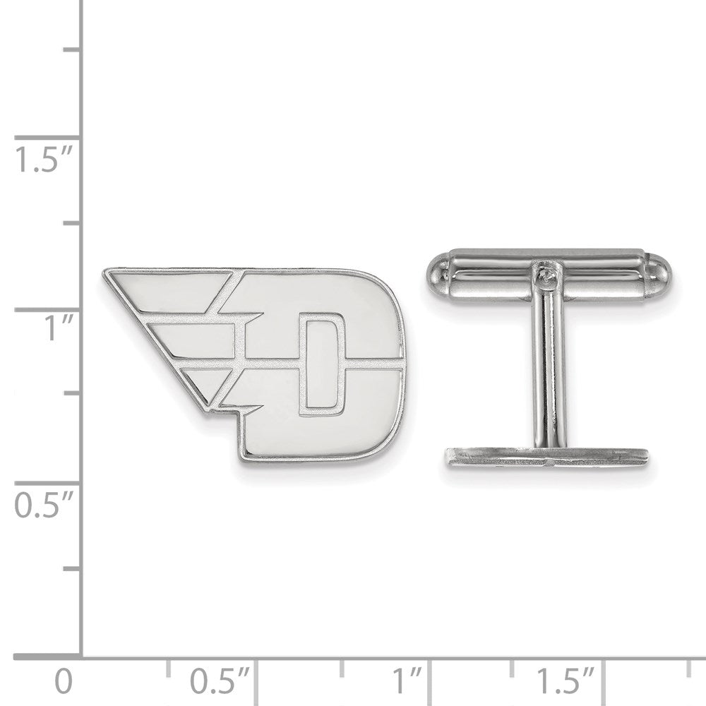 Sterling Silver Rhodium-plated University of Dayton Cuff Links