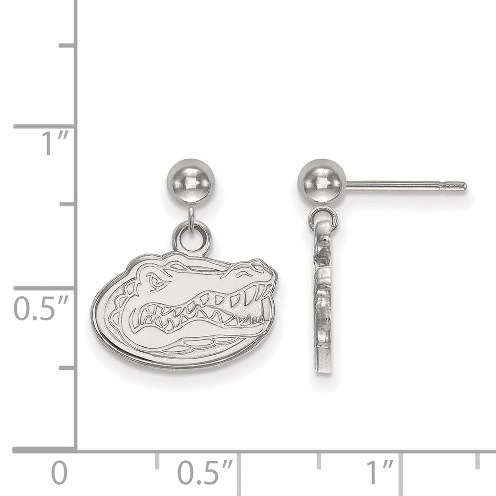 Sterling Silver Rhodium-plated U. of Florida Dangle Ball Post Earrings