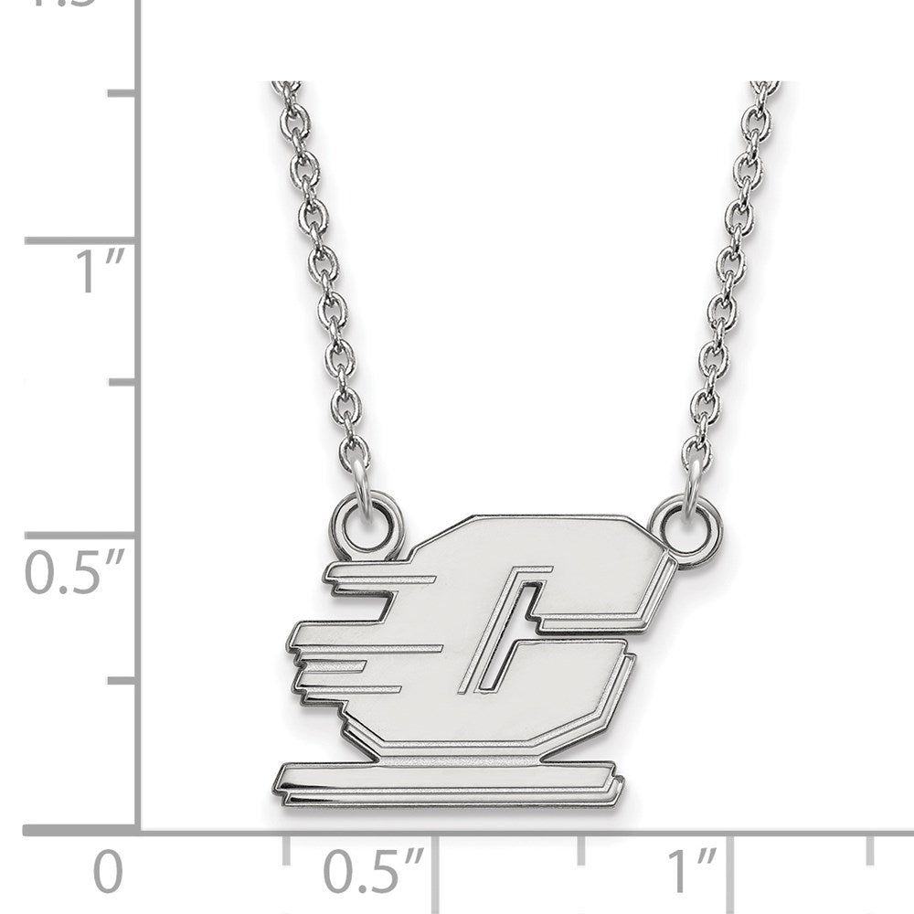 Sterling Silver Rhodium-plated Central Michigan U. Pendant Necklace