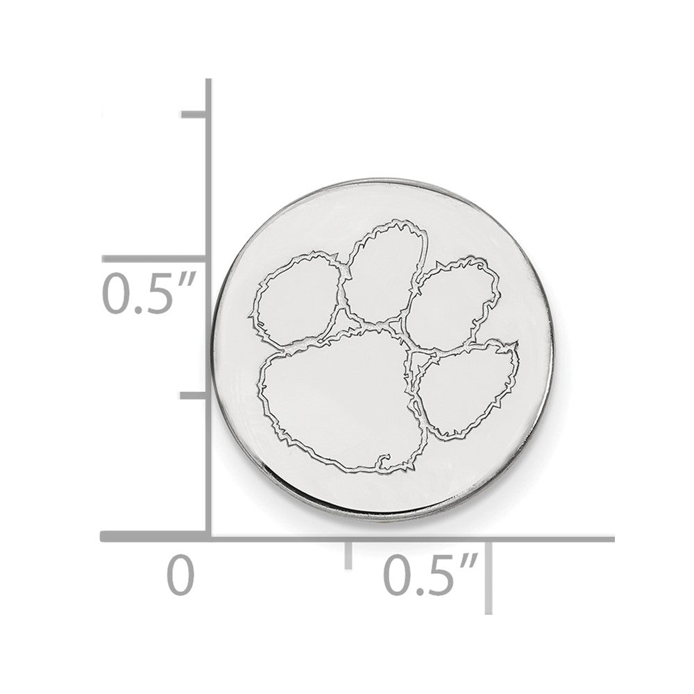 Sterling Silver Rhodium-plated Clemson University Lapel Pin