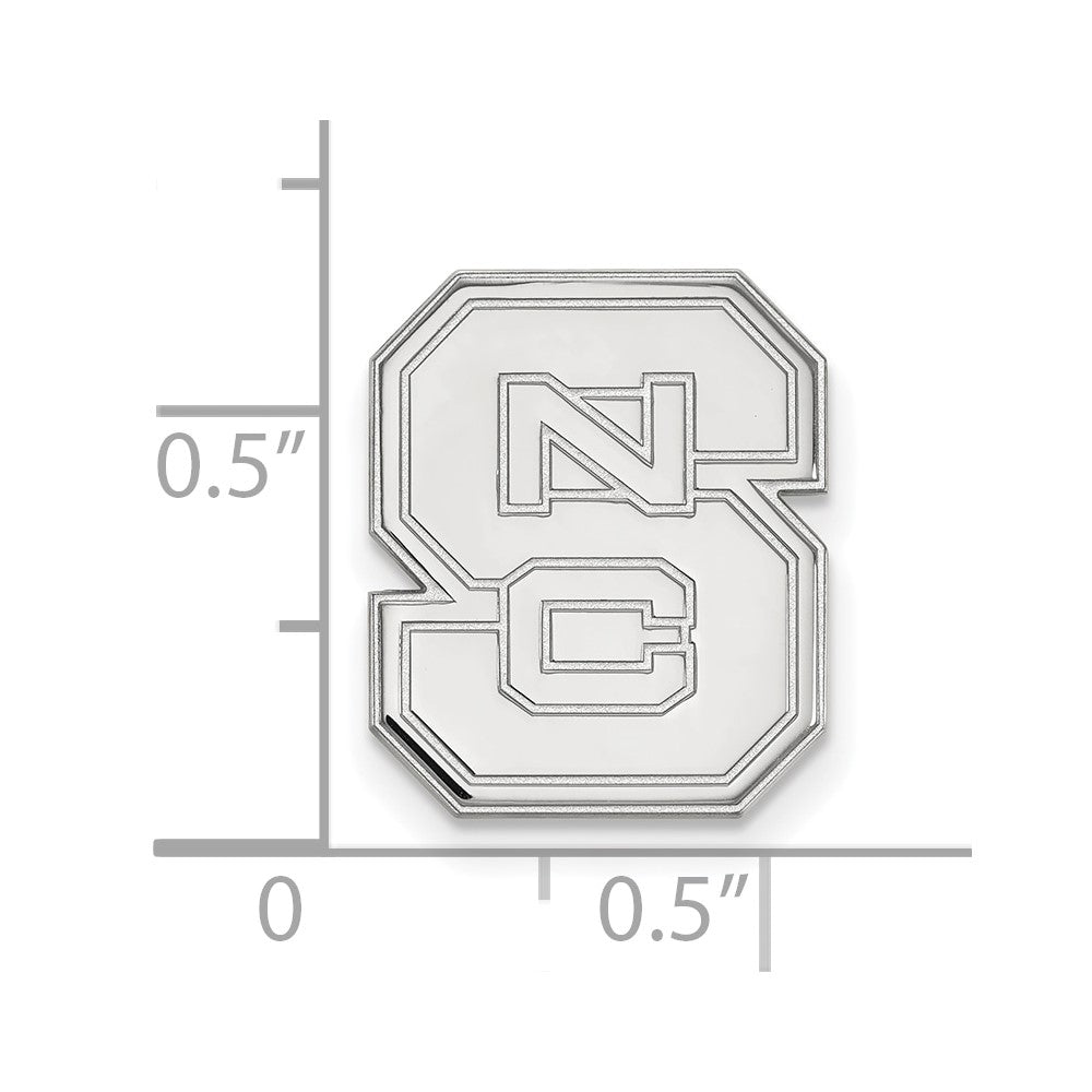 Sterling Silver Rhodium-plated North Carolina State University Lapel Pin