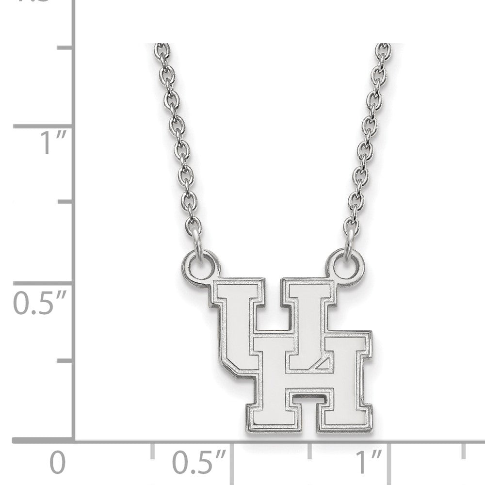 Sterling Silver Rhodium-plated Univ. of Houston Small Pendant Necklace