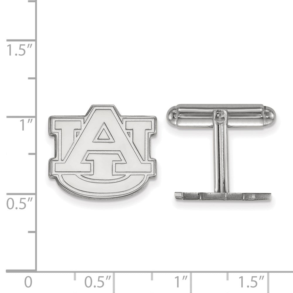 Sterling Silver Rhodium-plated Auburn University Cuff Link
