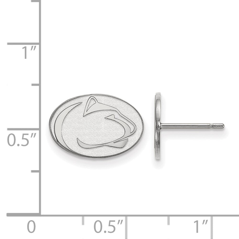 Sterling Silver Rhodium-plated Penn State University XS Post Earrings