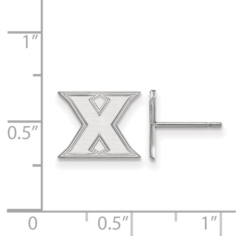 Sterling Silver Rhodium-plated Xavier University XS Post Earrings