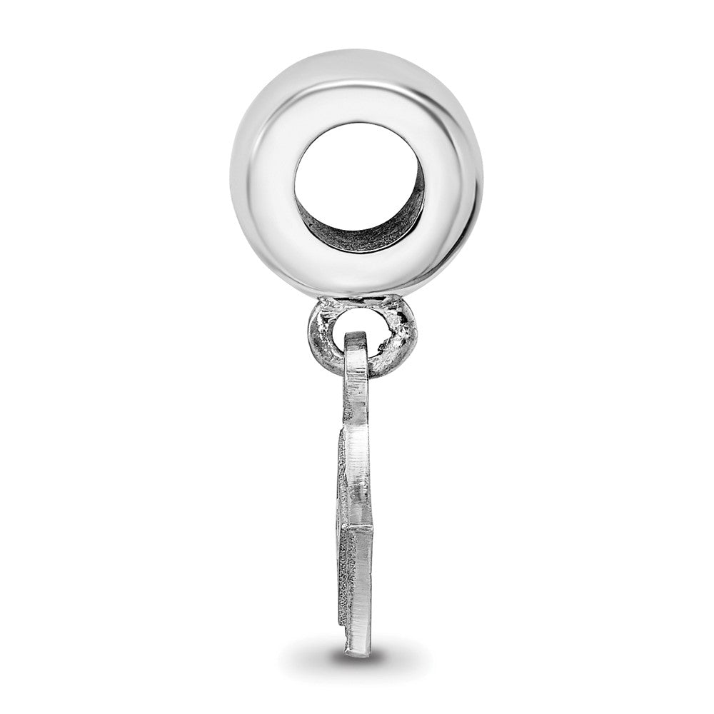 Sterling Silver Rhodium-plated Furman University XS Dangle Bead