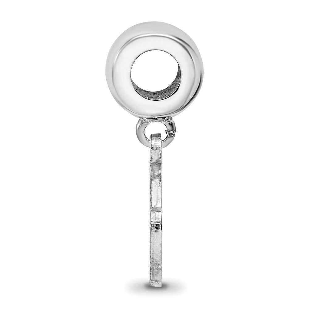 Sterling Silver Rhodium-plated Jacksonville State U. Small Dangle Bead