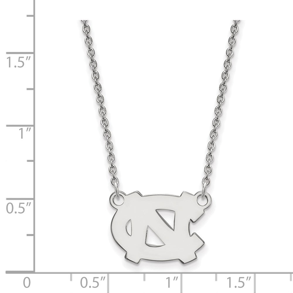 Sterling Silver Rhodium-plated U. of North Carolina Small Pendant Necklace