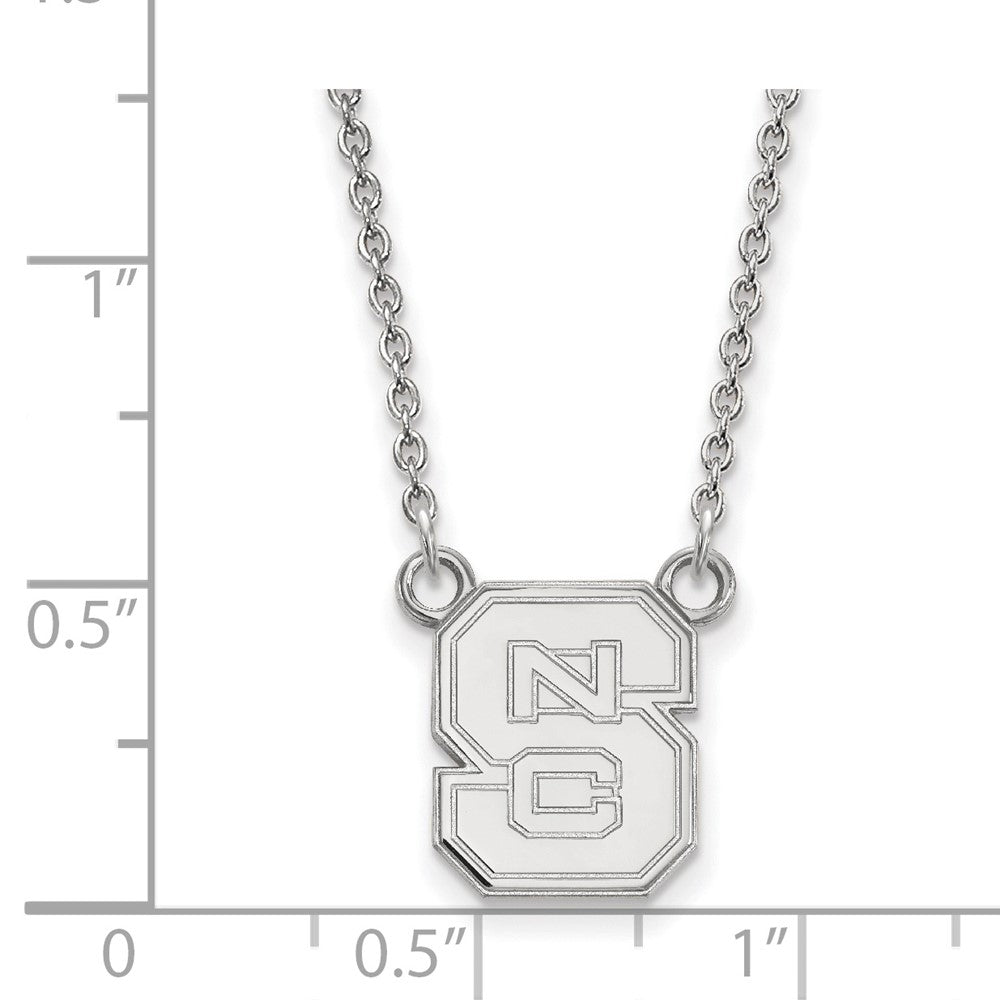 Sterling Silver Rhodium-plated N. Carolina State U. Small Pendant Necklace