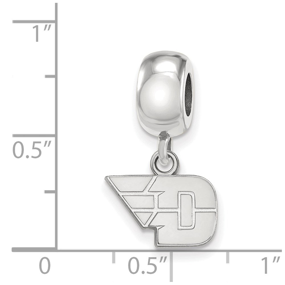 Sterling Silver Rhodium-plated University of Dayton XS Dangle Bead