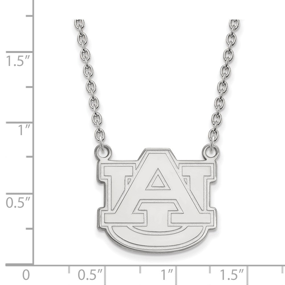 Sterling Silver Rhodium-plated Auburn University Large Pendant Necklace