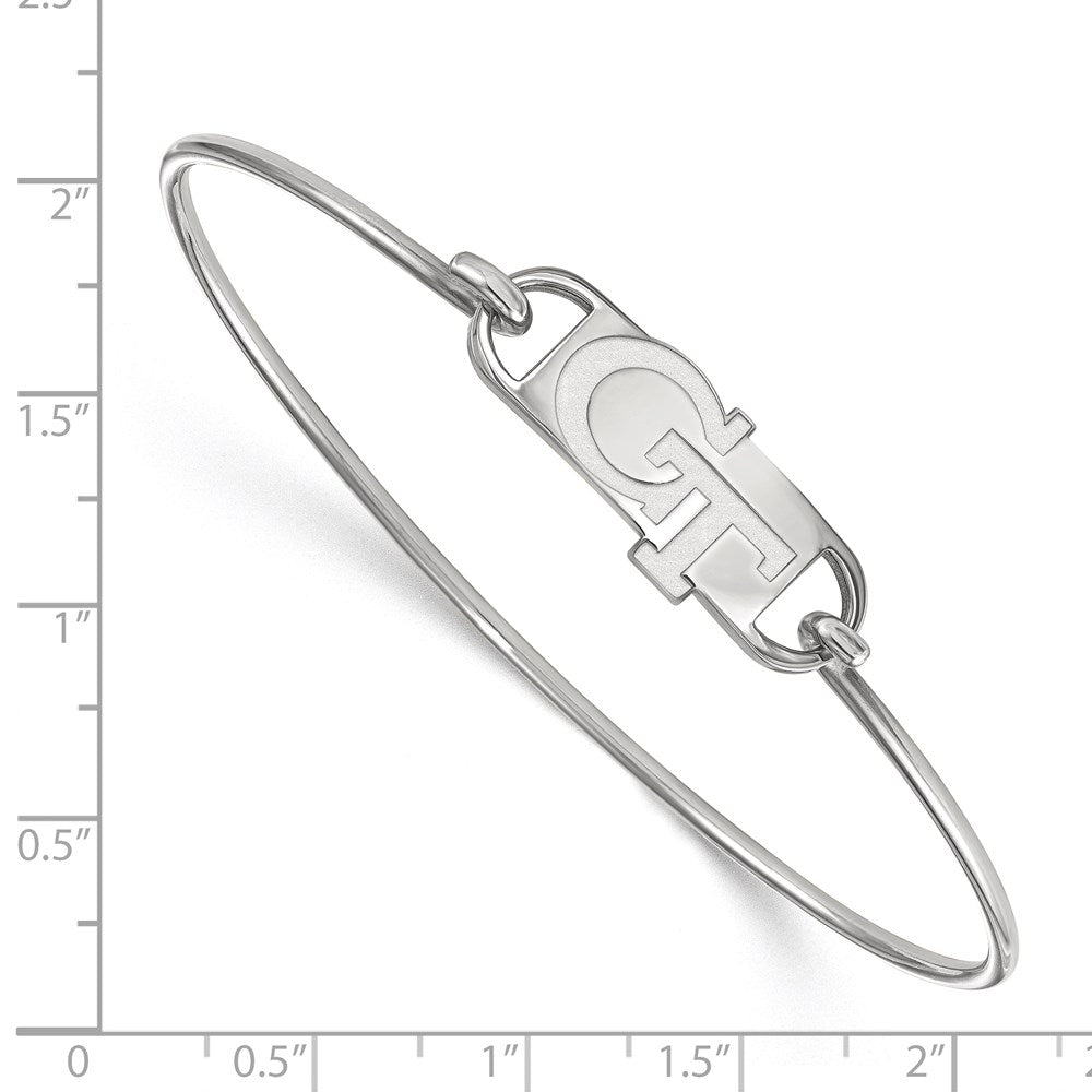 Sterling Silver Rhodium-plated Georgia Tech Wire Bangle