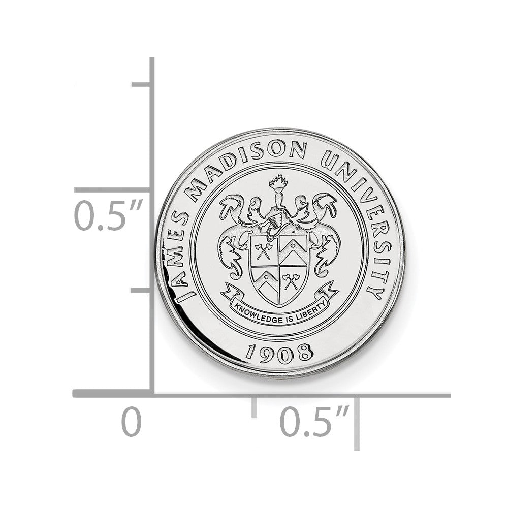Sterling Silver Rhodium-plated James Madison University Crest Lapel Pin