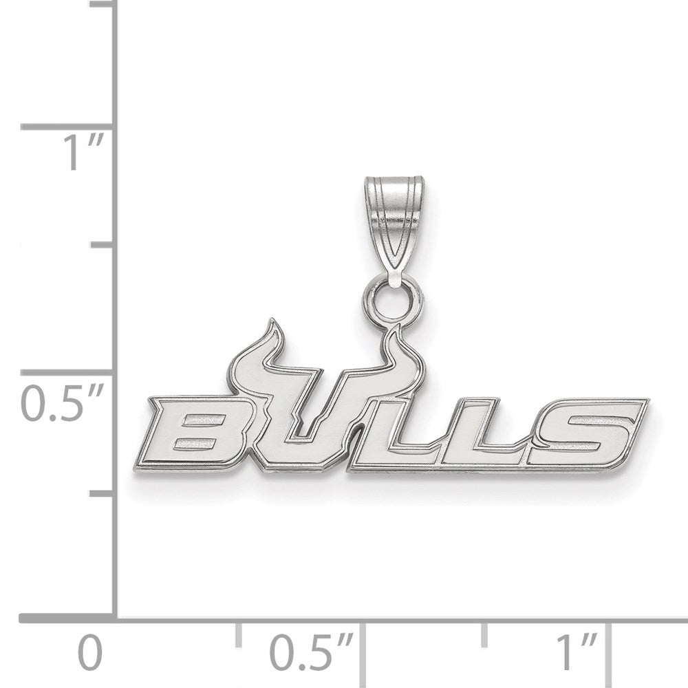 Sterling Silver Rhodium-plated University of South Florida Small Pendant
