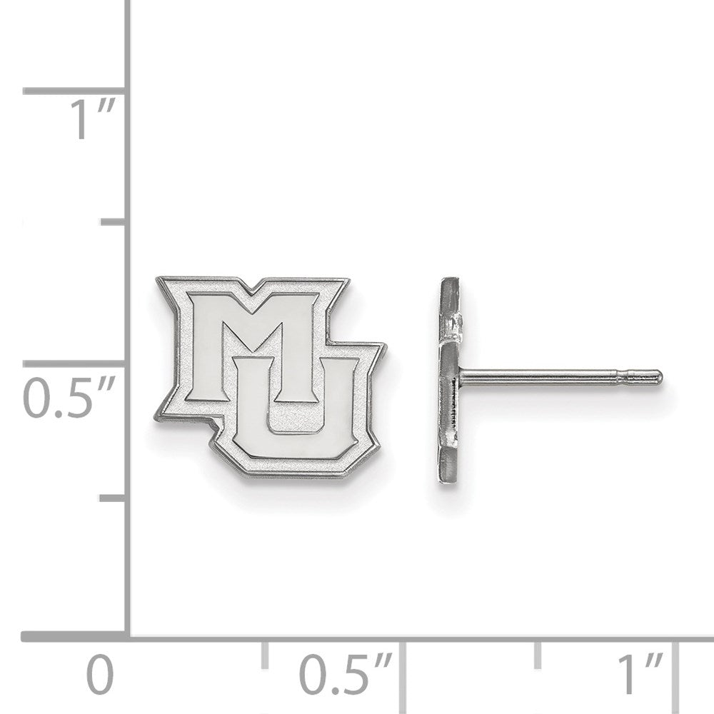 Sterling Silver Rhodium-plated Marquette University XS Post Earrings