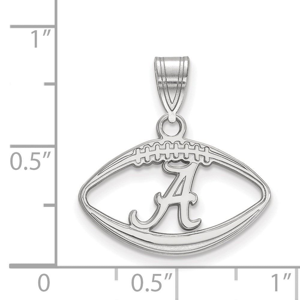 Sterling Silver Rhod-plated University of Alabama Football Pendant