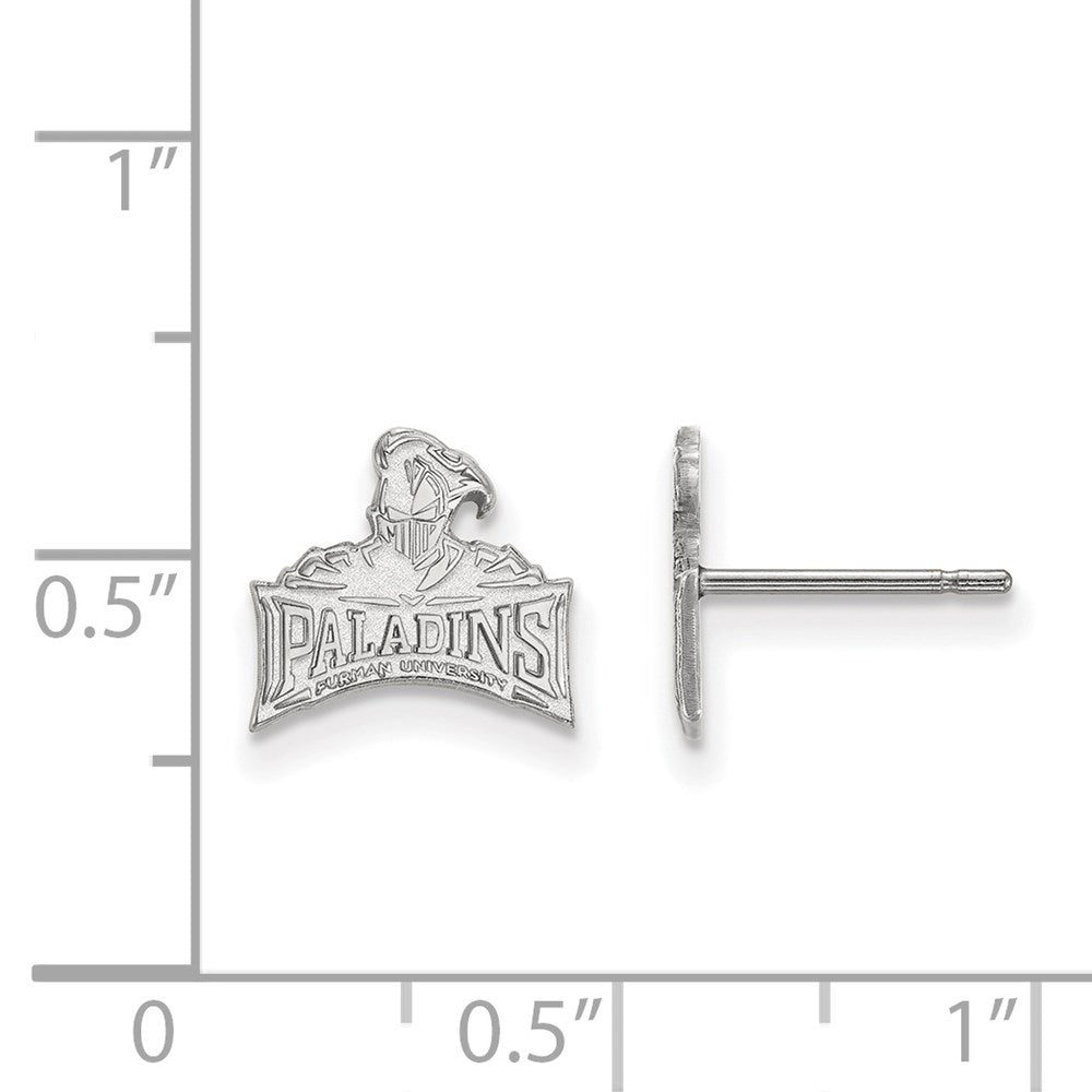 Sterling Silver Rhodium-plated Furman University XS Post Earrings