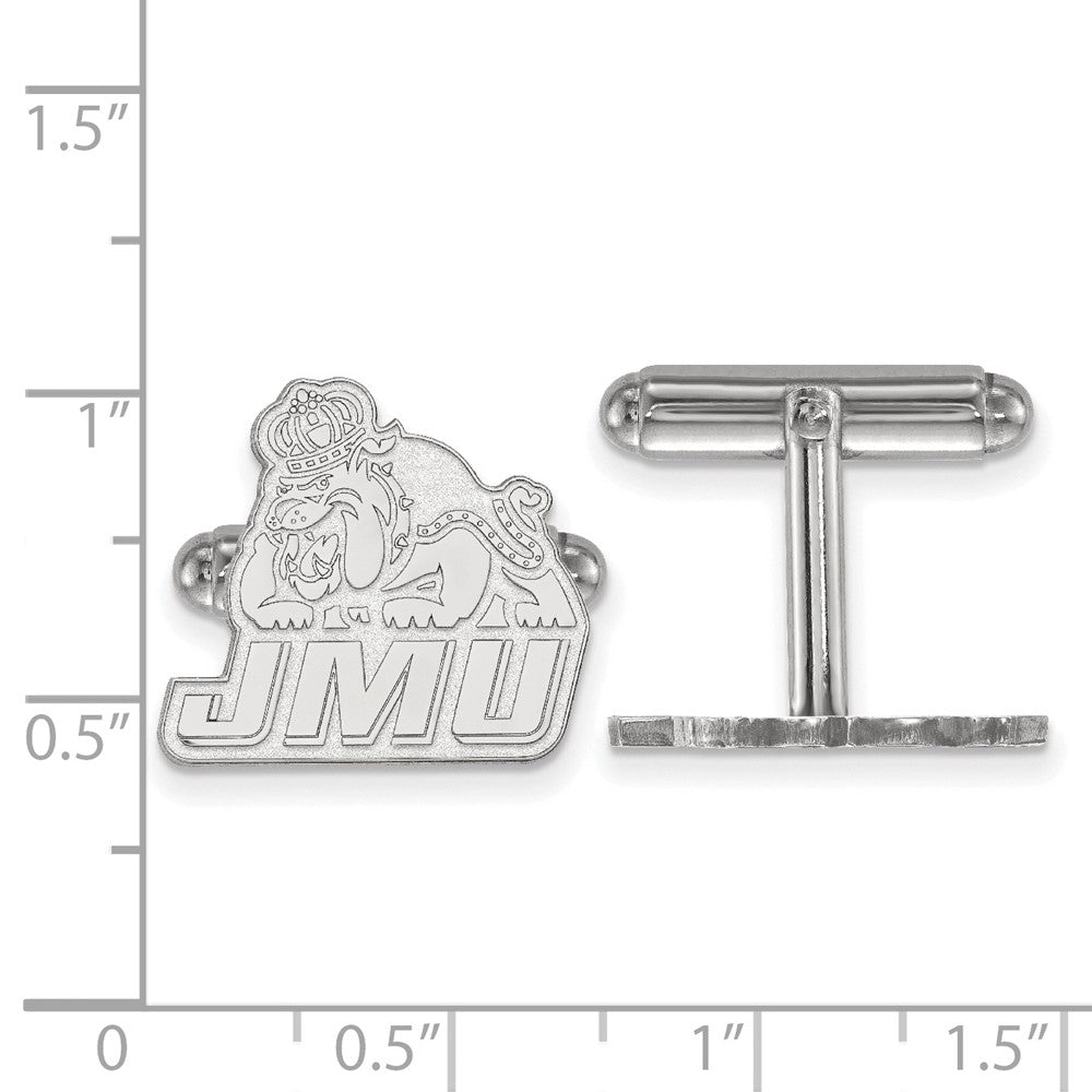 Sterling Silver Rhodium-plated James Madison University Cuff Links