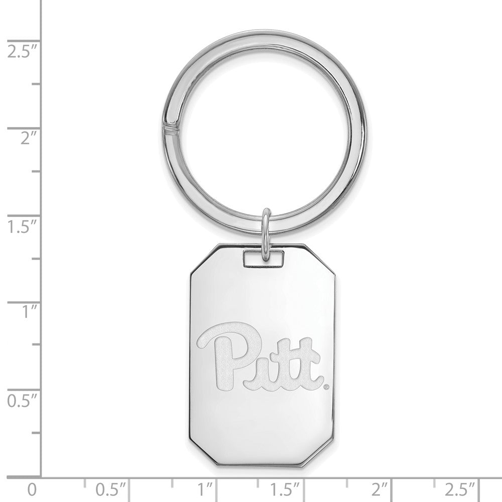 Sterling Silver Rhodium-plated University of Pittsburgh Key Ring