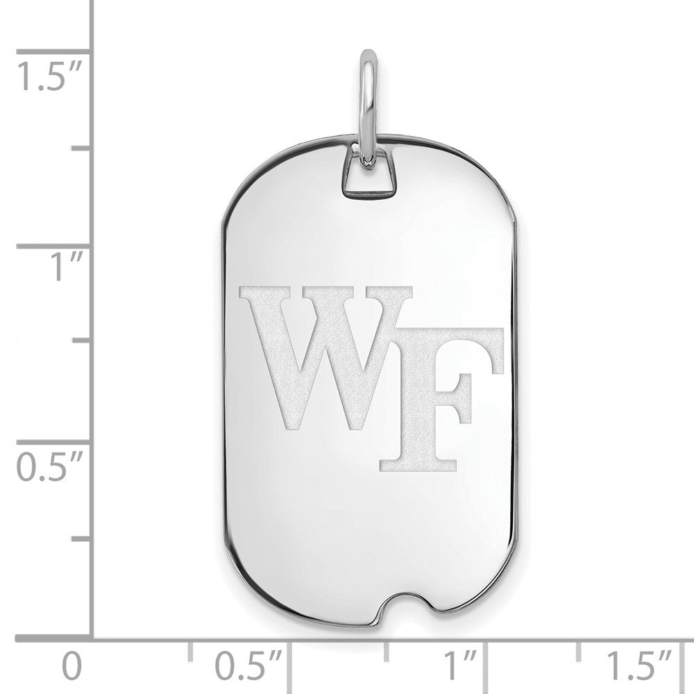 Sterling Silver Rhodium-plated Wake Forest University Small Dog Tag
