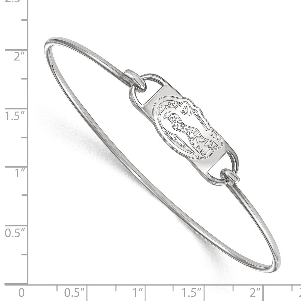 Sterling Silver Rhodium-plated University of Florida Gator Wire Bangle