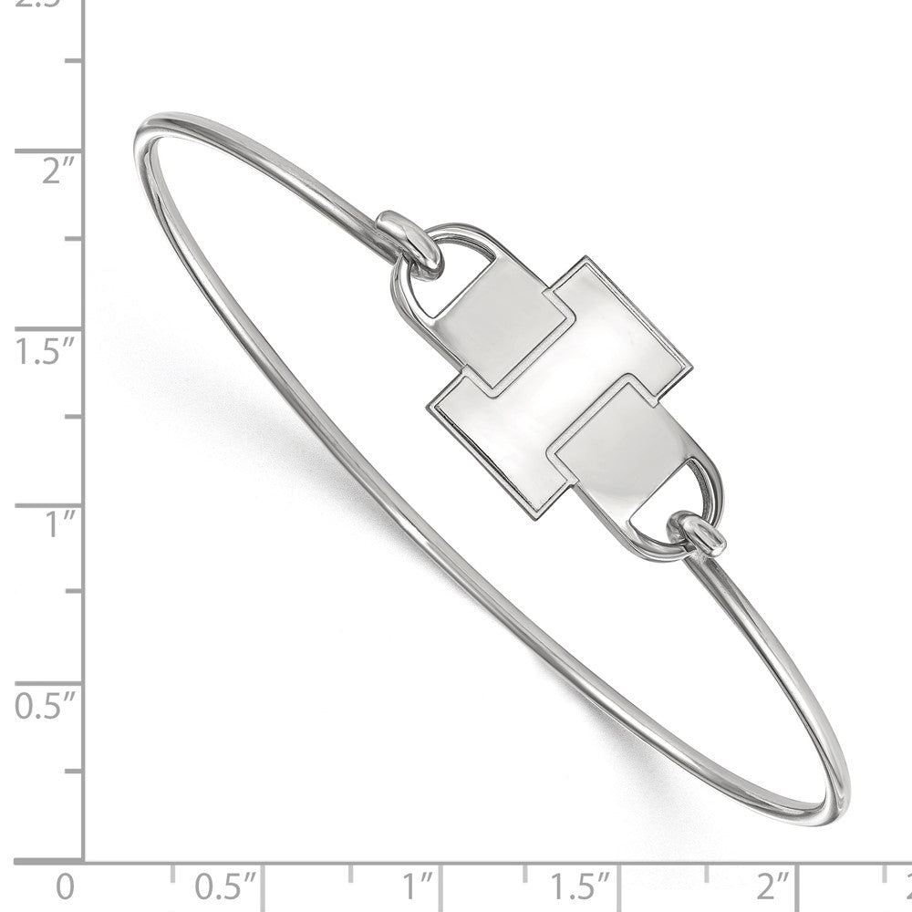 Sterling Silver Rhodium-plated University of Illinois Wire Bangle