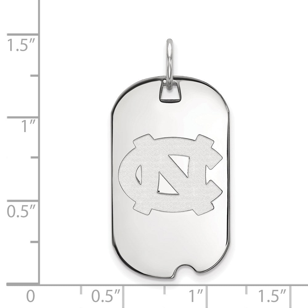 Sterling Silver Rhodium-plated Univ. of North Carolina Small Dog Tag