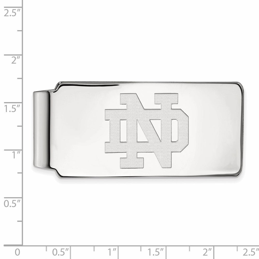 Sterling Silver Rhodium-plated University of Notre Dame Money Clip