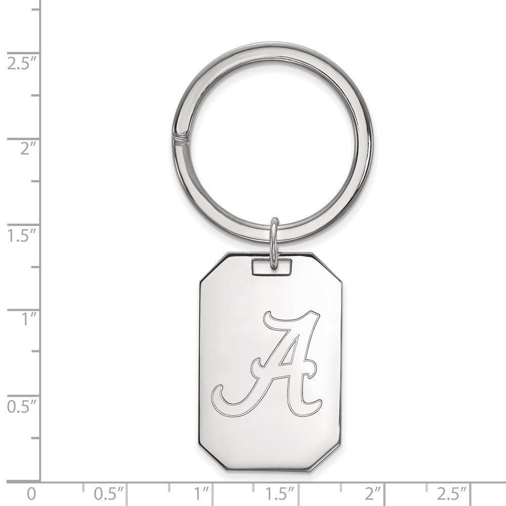 Sterling Silver Rhodium-plated University of Alabama Key Ring