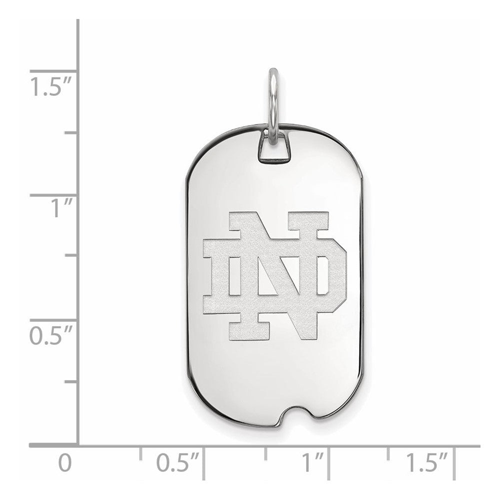 Sterling Silver Rhodium-plated Univ. of Notre Dame Small Dog Tag