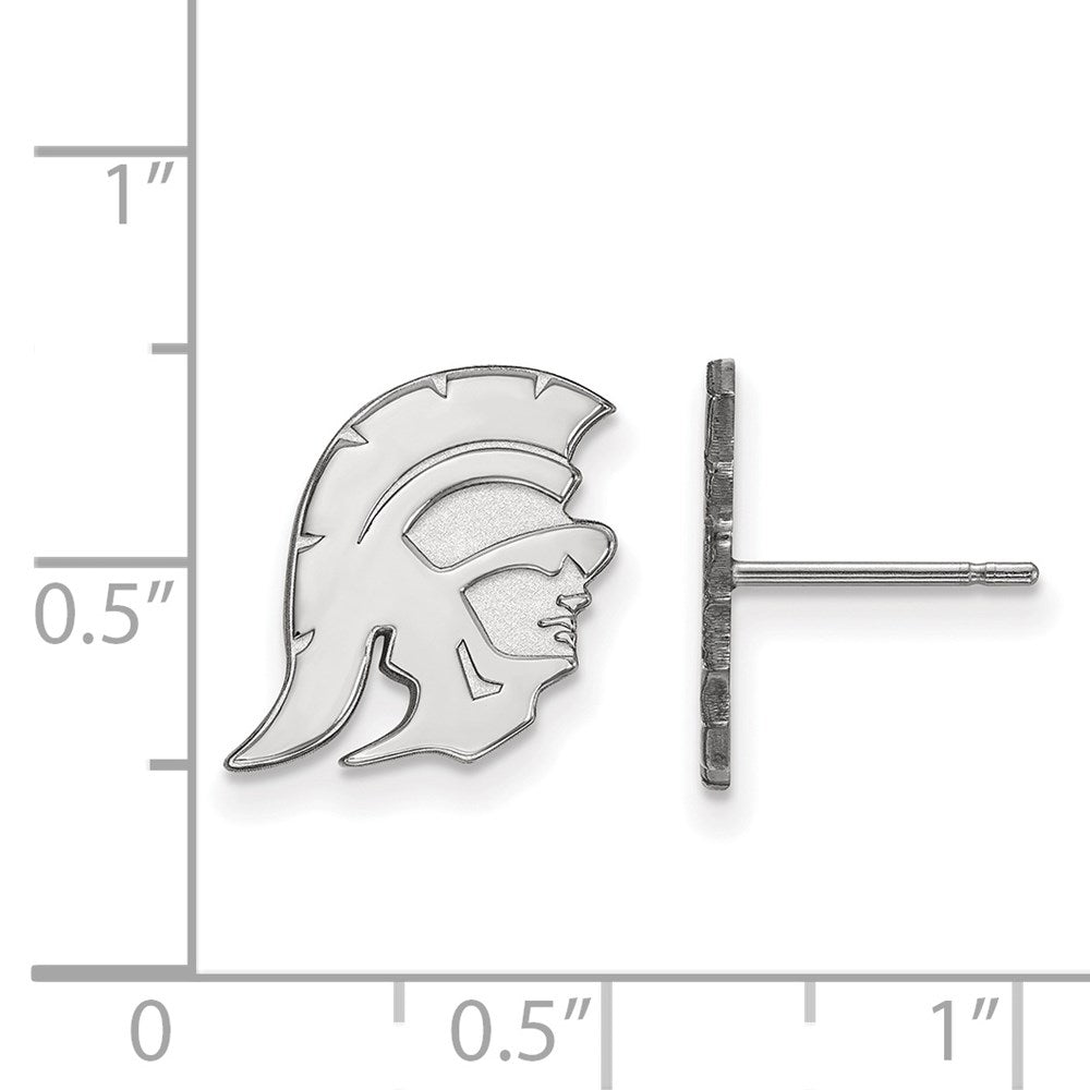 Sterling Silver Rhodium-plated U. of Southern California Small Post Earrings
